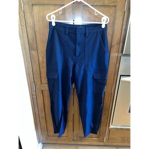 Banana Republic Utility Cargo Pants Navy Blue High Rise Trousers 10L